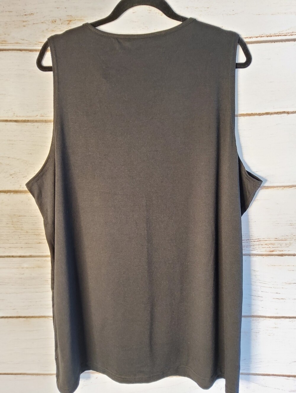 Black Tank Top with White Flag Graphic - Picture 2 of 4